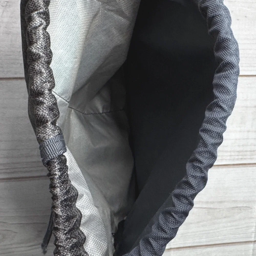 Adidas Drawstring Cinch Bag Grey Navy Rose Gold Metallic Stripes Sackpack Gym - Picture 6 of 7